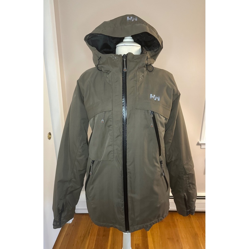 Helly Hansen Helly Tech XP Mens Ski Jacket Olive Green Thinsulate Hooded Size M
